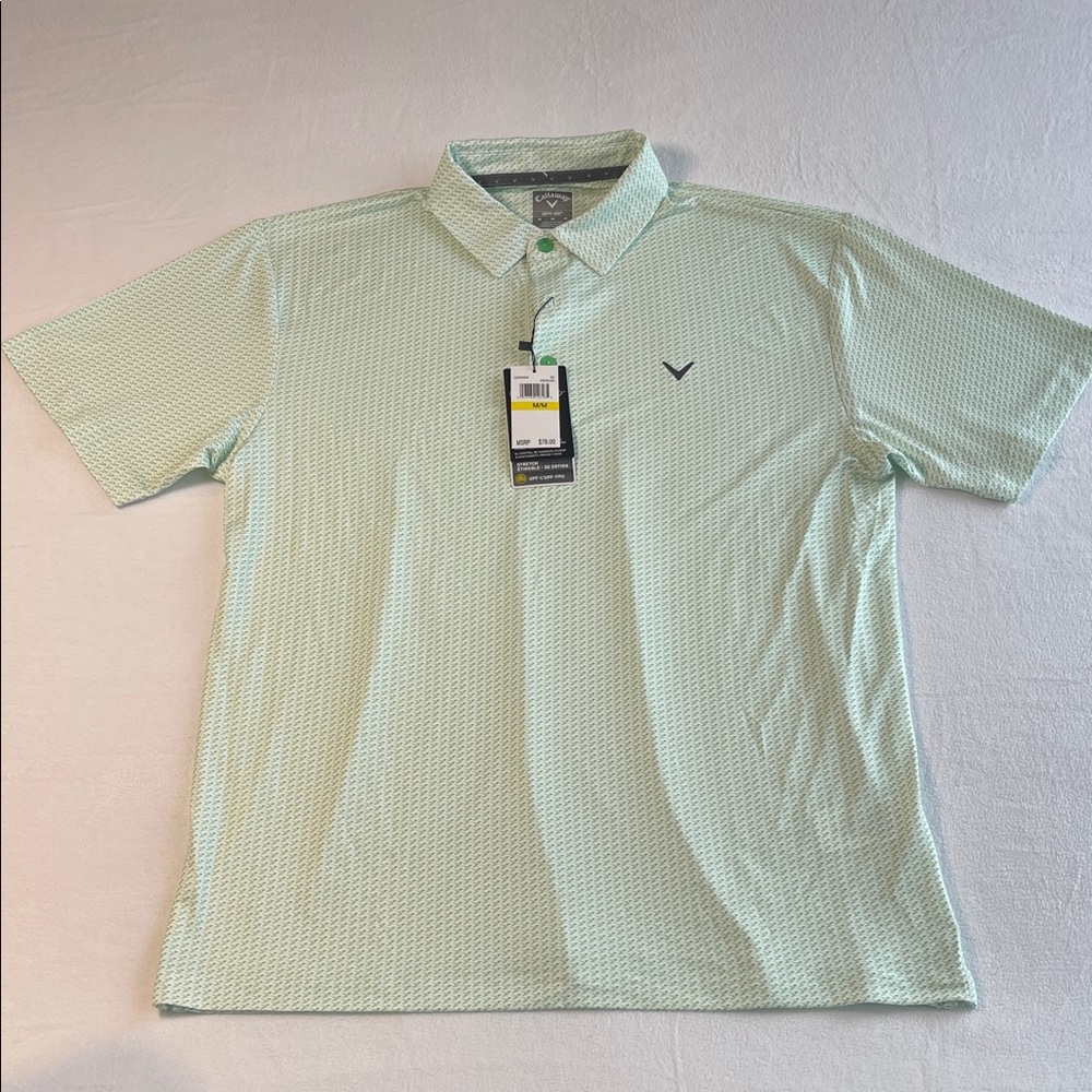 CALLAWAY OPTI-DRI GREEN ASH GOLF POLO NWT M